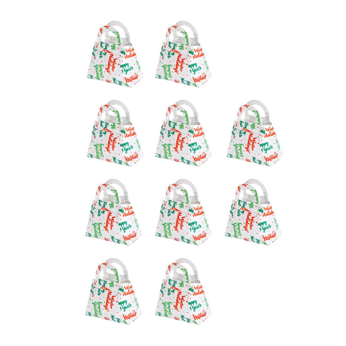 10Pcs Party Favor Boxes Holiday Christmas Gift Bags for Candy Cupcake Bakery White