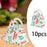 10Pcs Party Favor Boxes Holiday Christmas Gift Bags for Candy Cupcake Bakery White