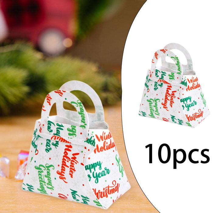 10Pcs Party Favor Boxes Holiday Christmas Gift Bags for Candy Cupcake Bakery White