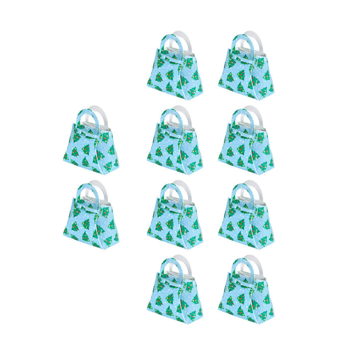 10Pcs Party Favor Boxes Holiday Christmas Gift Bags for Candy Cupcake Bakery Blue