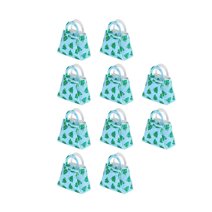 10Pcs Party Favor Boxes Holiday Christmas Gift Bags for Candy Cupcake Bakery Blue