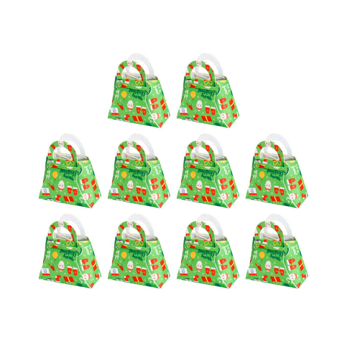 10Pcs Party Favor Boxes Holiday Christmas Gift Bags for Candy Cupcake Bakery Green