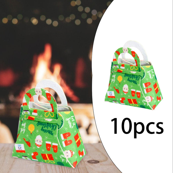 10Pcs Party Favor Boxes Holiday Christmas Gift Bags for Candy Cupcake Bakery Green