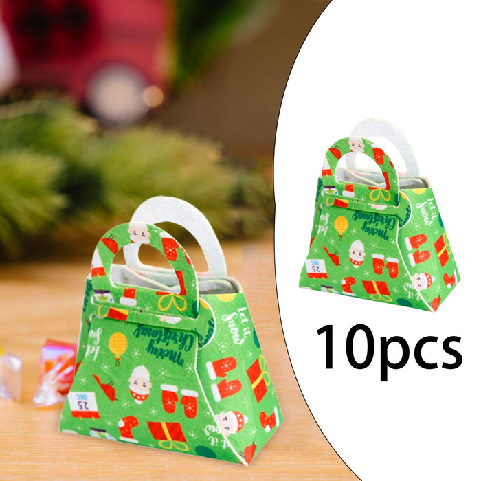 10Pcs Party Favor Boxes Holiday Christmas Gift Bags for Candy Cupcake Bakery Green