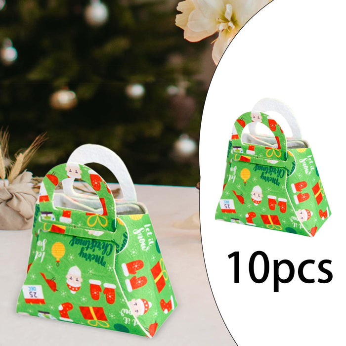 10Pcs Party Favor Boxes Holiday Christmas Gift Bags for Candy Cupcake Bakery Green