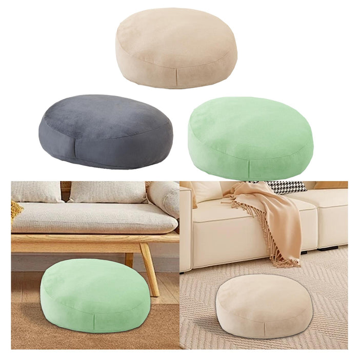 Throw Pillow Large Round Floor Pillow for Floor Seating Yoga Sofa Bed Adults Beige