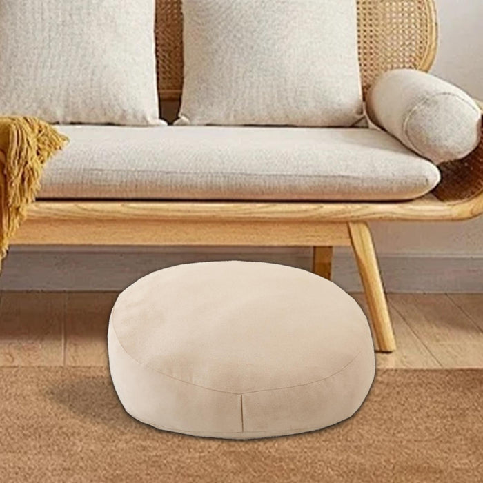 Throw Pillow Large Round Floor Pillow for Floor Seating Yoga Sofa Bed Adults Beige