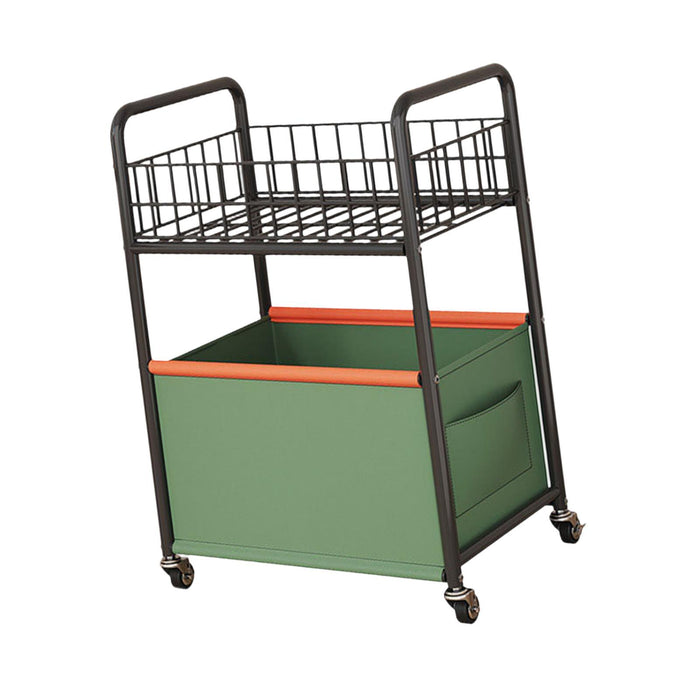 2-tier Rolling Utility Cart Movable Rolling Cart for Nursery Playroom Office Small