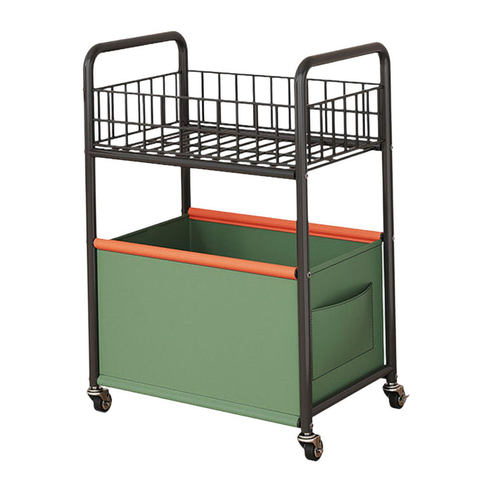 2-tier Rolling Utility Cart Movable Rolling Cart for Nursery Playroom Office Small