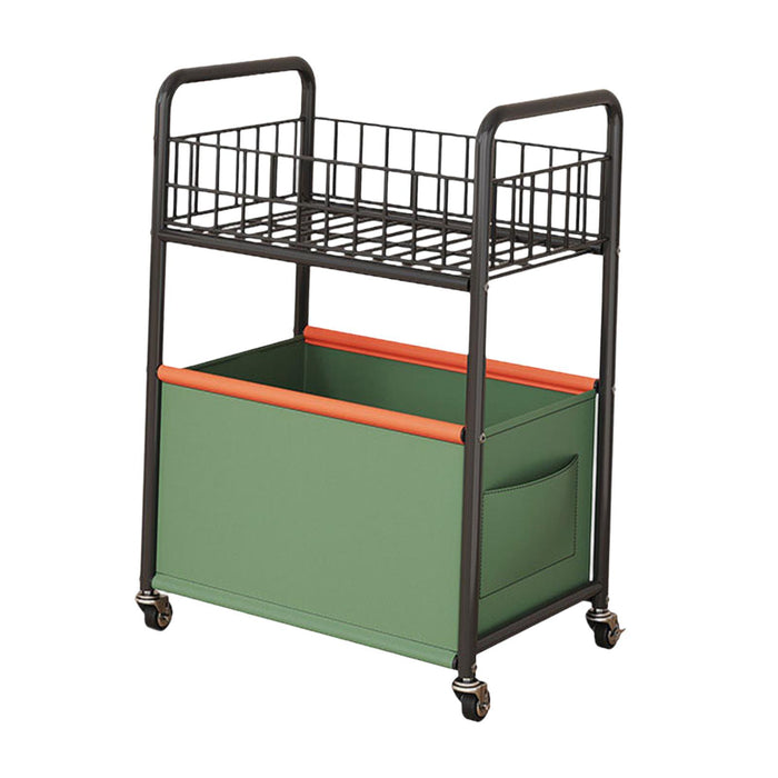 2-tier Rolling Utility Cart Movable Rolling Cart for Nursery Playroom Office Small