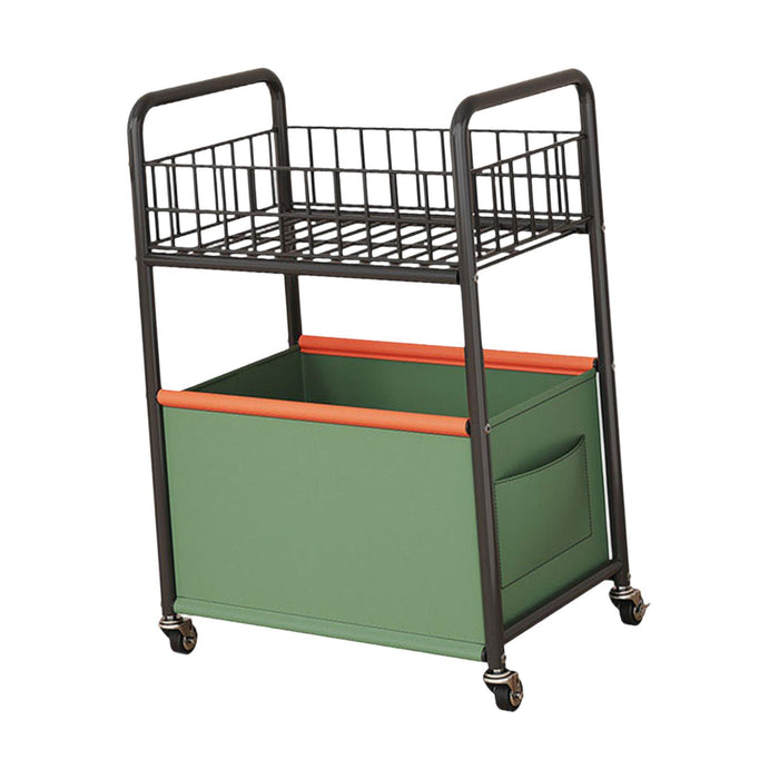 2-tier Rolling Utility Cart Movable Rolling Cart for Nursery Playroom Office Small