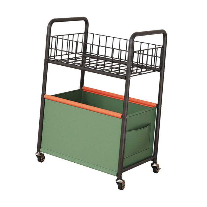 2-tier Rolling Utility Cart Movable Rolling Cart for Nursery Playroom Office Large