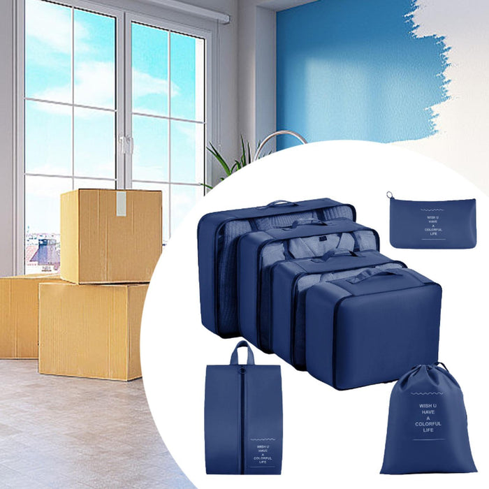 7x Packing Cubes Luggage Packing Organizers for Family Breaks Business Trips Navy