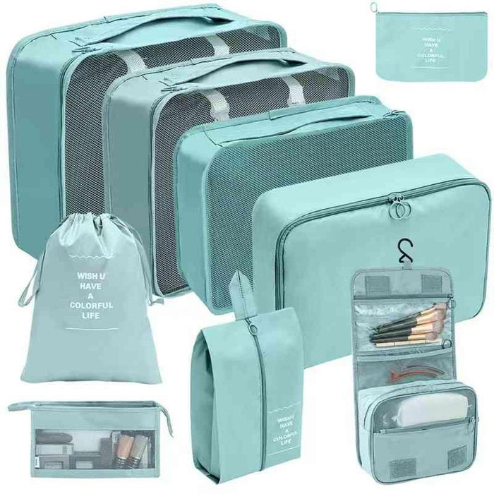 7x Packing Cubes Luggage Packing Organizers for Family Breaks Business Trips Dark Blue