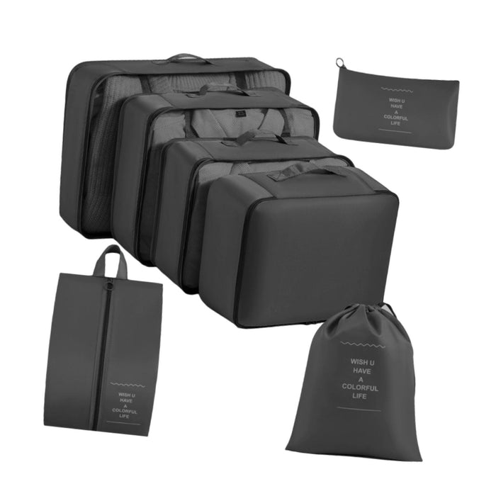 7x Packing Cubes Luggage Packing Organizers for Family Breaks Business Trips Black