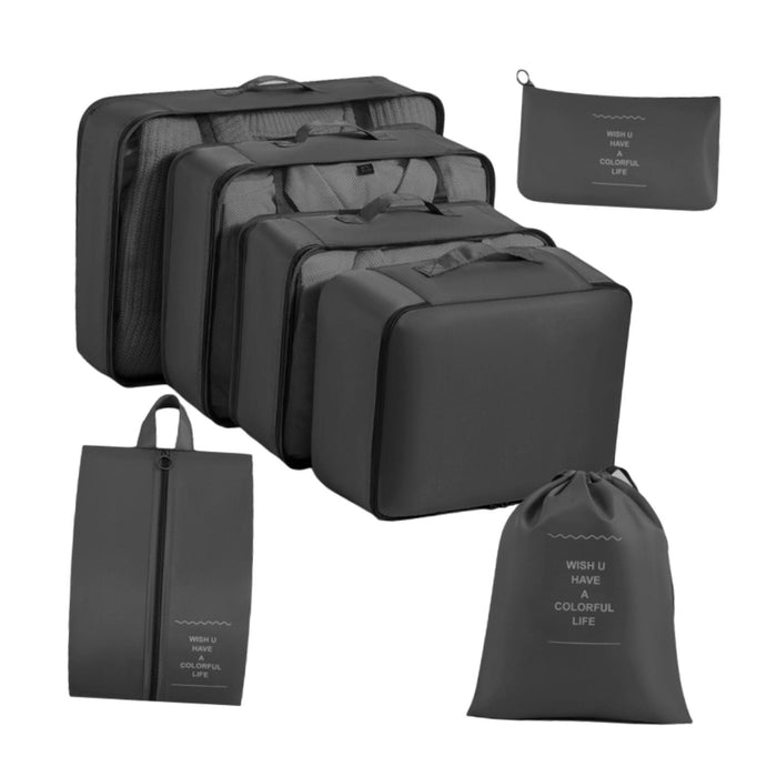 7x Packing Cubes Luggage Packing Organizers for Family Breaks Business Trips Black