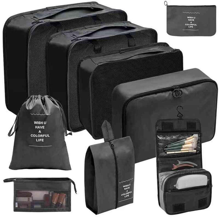 7x Packing Cubes Luggage Packing Organizers for Family Breaks Business Trips Black