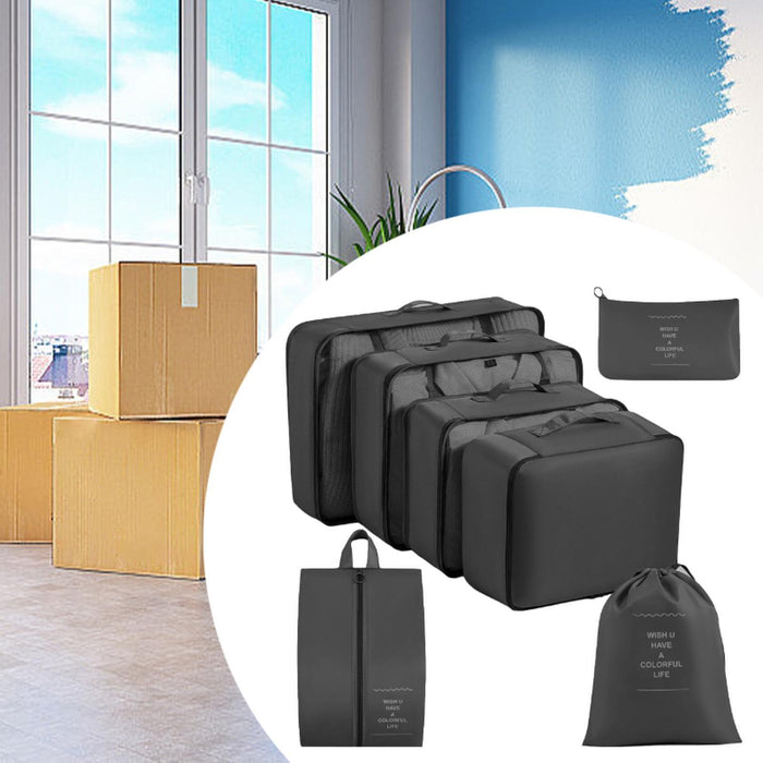 7x Packing Cubes Luggage Packing Organizers for Family Breaks Business Trips Black