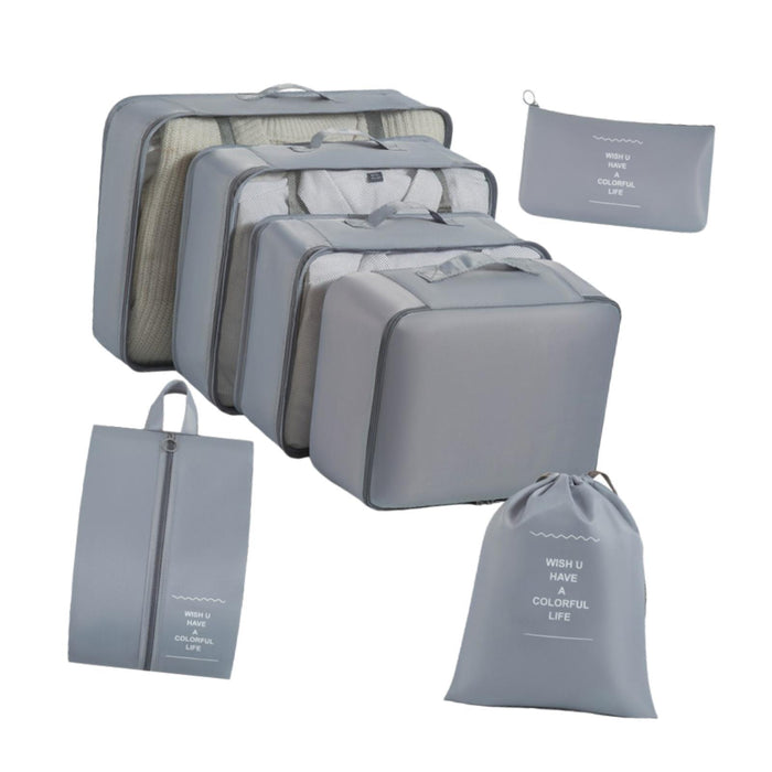 7x Packing Cubes Luggage Packing Organizers for Family Breaks Business Trips Grey