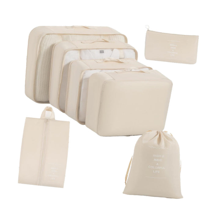 7x Packing Cubes Luggage Packing Organizers for Family Breaks Business Trips Beige