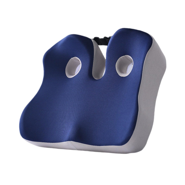 Seat Cushion Memory Foam Cushion Coccyx Pillow for Office Chair Car Airplane Blue Grey