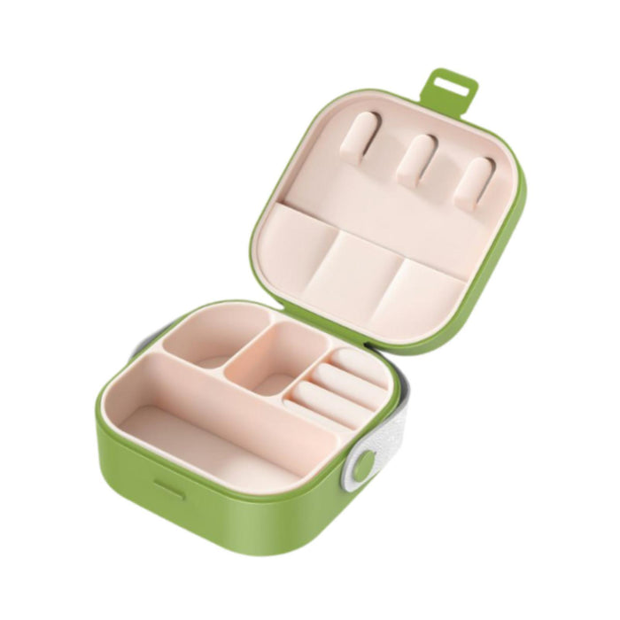 Jewelry Box Women Compact Trendy Jewellery Case for Bracelets Rings Holidays Green