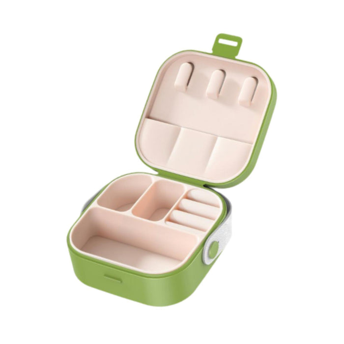 Jewelry Box Women Compact Trendy Jewellery Case for Bracelets Rings Holidays Green