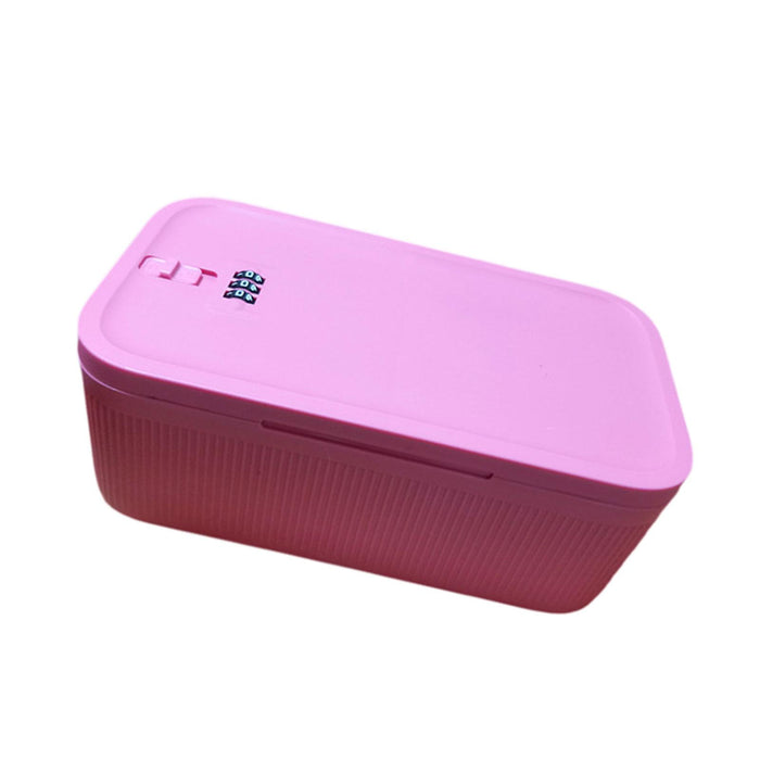 Crofta Phone Lock Box Convenient Lockable Storage Box for Bedroom Living Room Table Pink