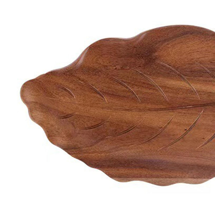 Wooden Leaf Serving Tray Novelty Tea Tray for Breakfast Appetizer Home Decor