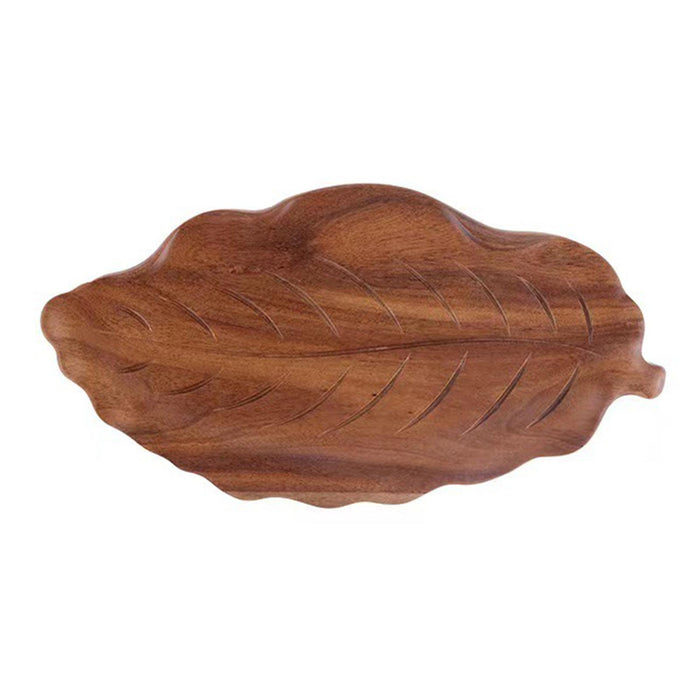 Wooden Leaf Serving Tray Novelty Tea Tray for Breakfast Appetizer Home Decor