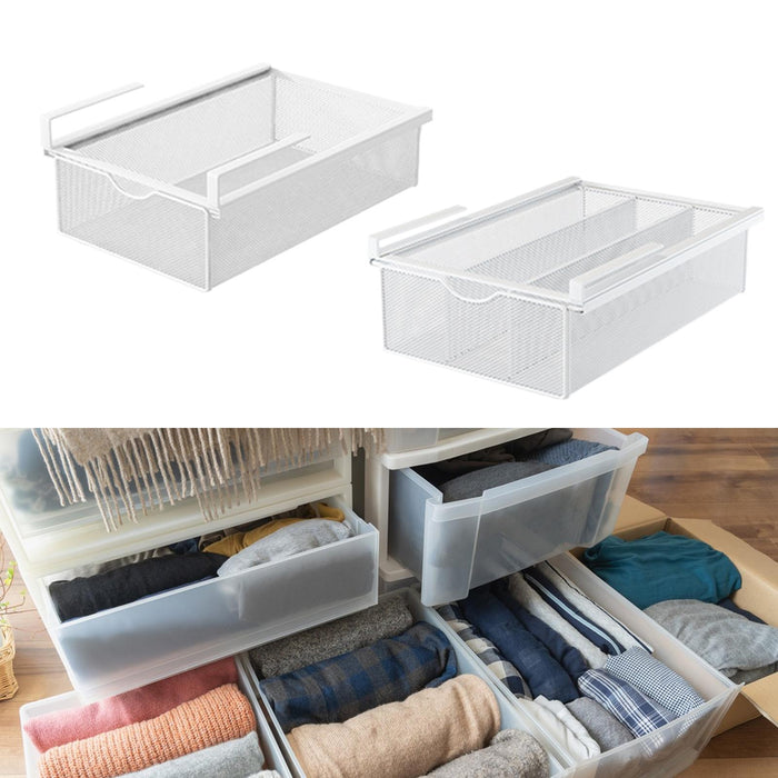 Underwear Drawer Organizer Pull Out Storage Boxes for Bras Panties Bathroom No Grid