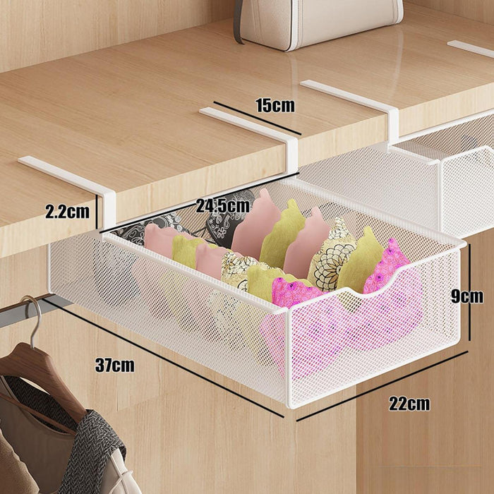 Underwear Drawer Organizer Pull Out Storage Boxes for Bras Panties Bathroom No Grid