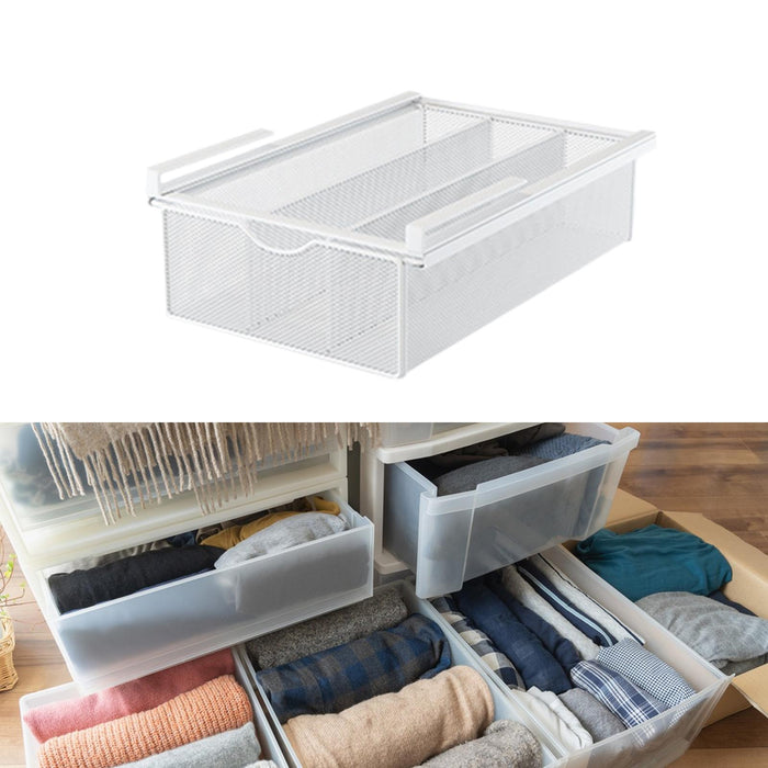 Underwear Drawer Organizer Pull Out Storage Boxes for Bras Panties Bathroom With Grid