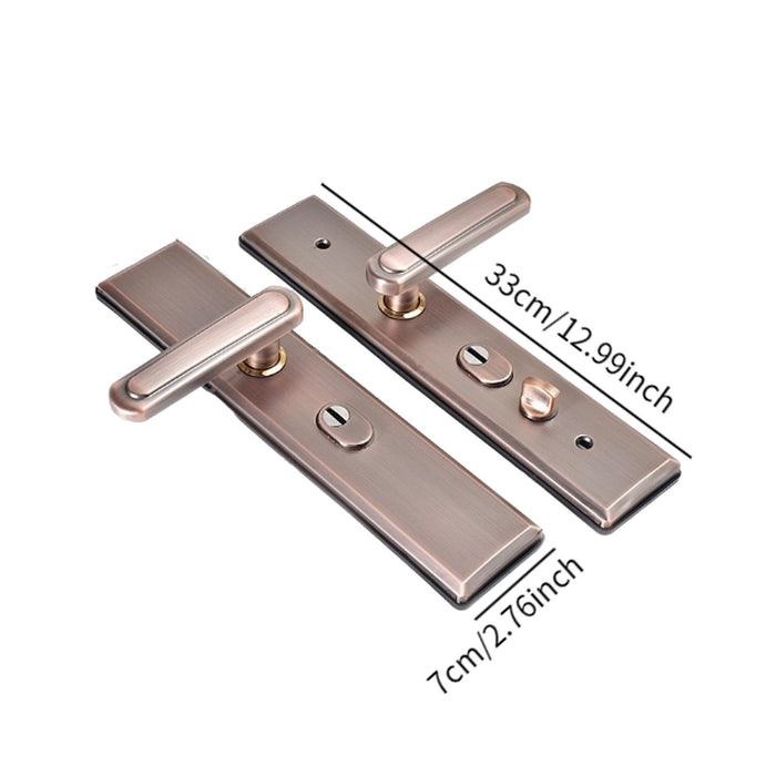 Stainless Steel Door Handle Sturdy Anti-theft Door Lock for Bathroom Bedroom Brown