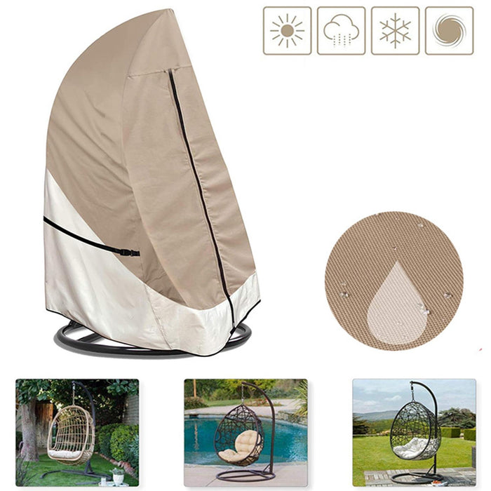 Patio Egg Chair Cover 420D Oxford Outdoor Wicker Single Seat Egg Chair Cover 115 cmx190 cm