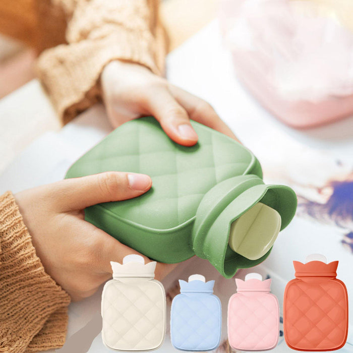 Hot Water Bag Reusable Convenient Soft Hot Water Pouch for Office Home Feet Beige