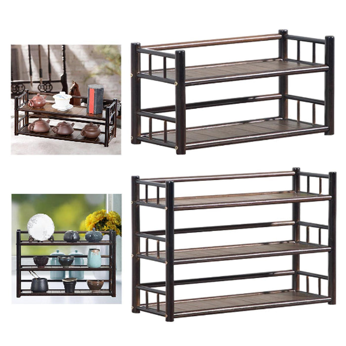 Tabletop Display Rack Multi Layer Jars for Dorm Room Cabinet Home Decoration 2 Layer