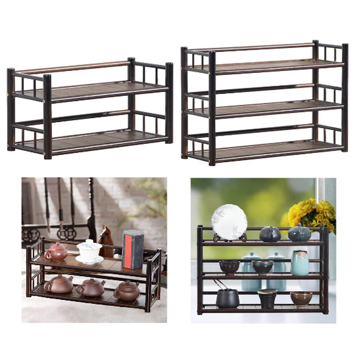 Tabletop Display Rack Multi Layer Jars for Dorm Room Cabinet Home Decoration 2 Layer