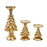 3x 2024 Christmas Candle Holders Candelabra for Living Room Desktop New Year Gold