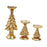 3x 2024 Christmas Candle Holders Candelabra for Living Room Desktop New Year Gold