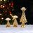 3x 2024 Christmas Candle Holders Candelabra for Living Room Desktop New Year Gold