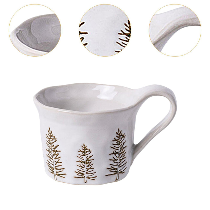 1PC Christmas Dinnerware Round Ceramic for Any Special Occasion Indoor Party White Mug