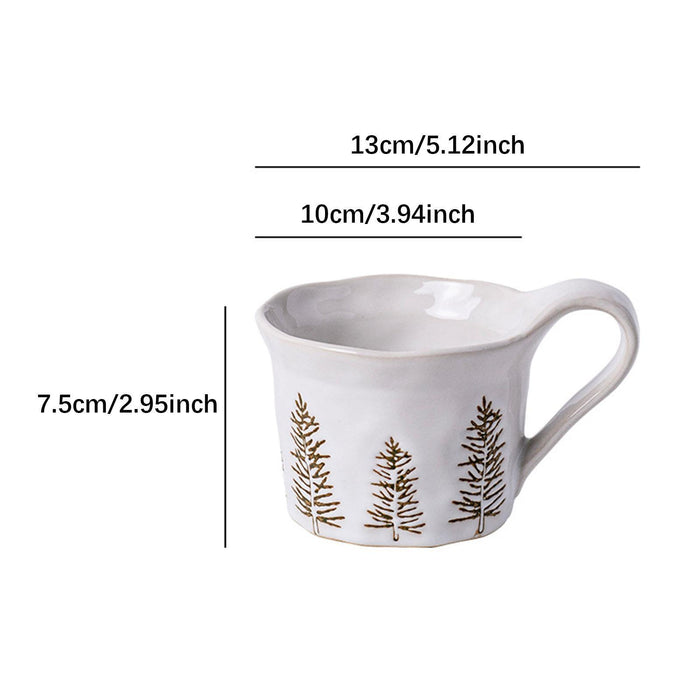 1PC Christmas Dinnerware Round Ceramic for Any Special Occasion Indoor Party White Mug