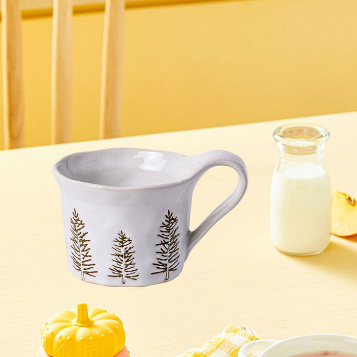 1PC Christmas Dinnerware Round Ceramic for Any Special Occasion Indoor Party White Mug