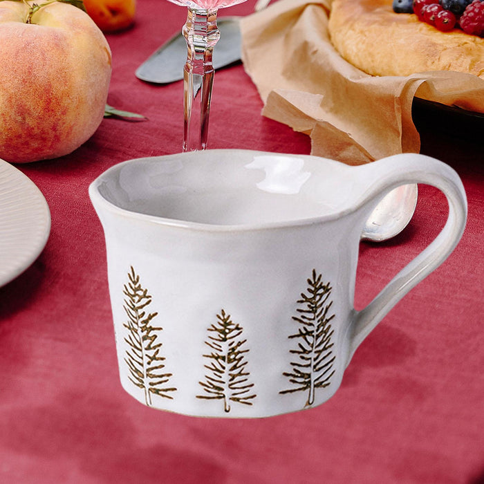 1PC Christmas Dinnerware Round Ceramic for Any Special Occasion Indoor Party White Mug