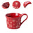 1PC Christmas Dinnerware Round Ceramic for Any Special Occasion Indoor Party Red Mug