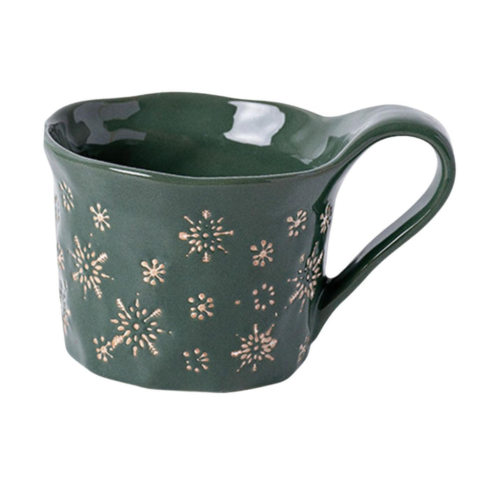 1PC Christmas Dinnerware Round Ceramic for Any Special Occasion Indoor Party Green Mug