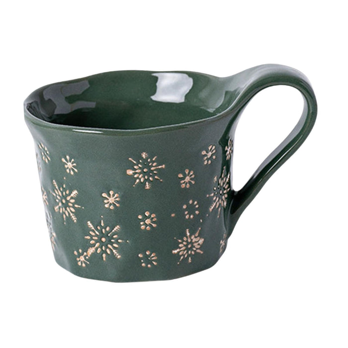 1PC Christmas Dinnerware Round Ceramic for Any Special Occasion Indoor Party Green Mug