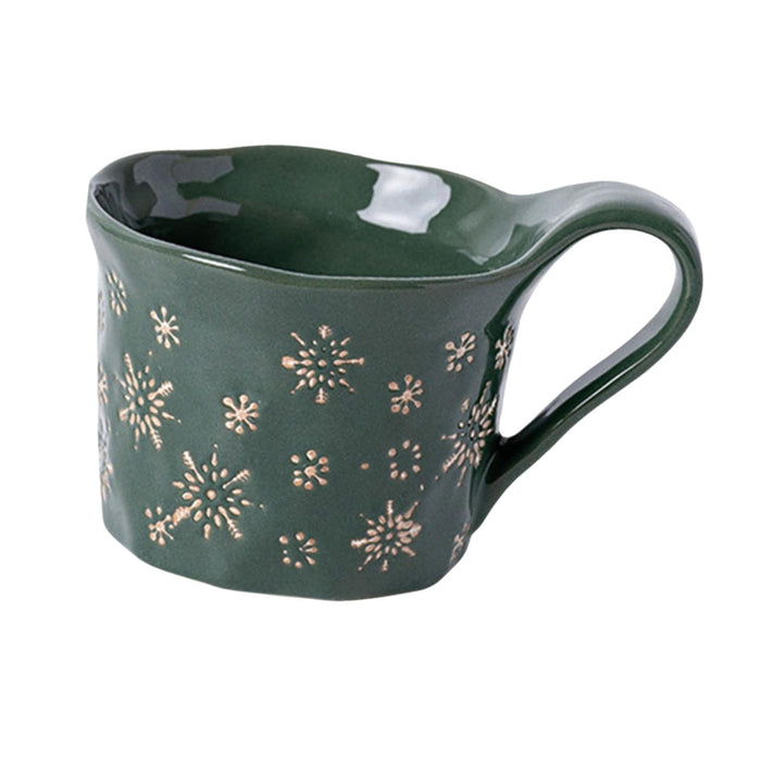 1PC Christmas Dinnerware Round Ceramic for Any Special Occasion Indoor Party Green Mug