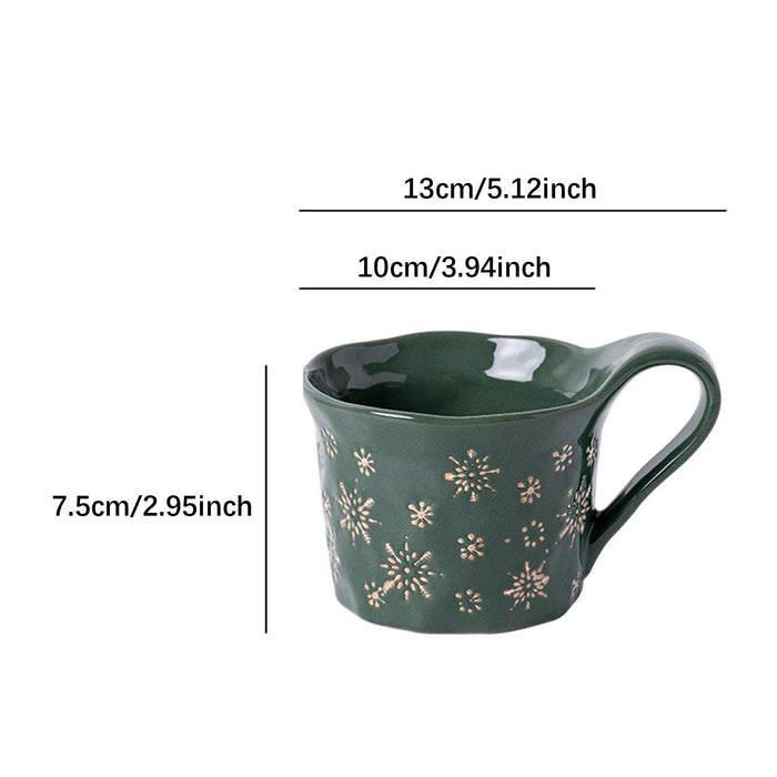 1PC Christmas Dinnerware Round Ceramic for Any Special Occasion Indoor Party Green Mug